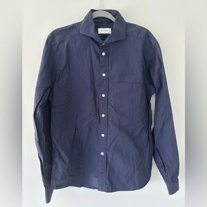 Eton Men's Navy Blue Slim Shirt Size 16 EU 41